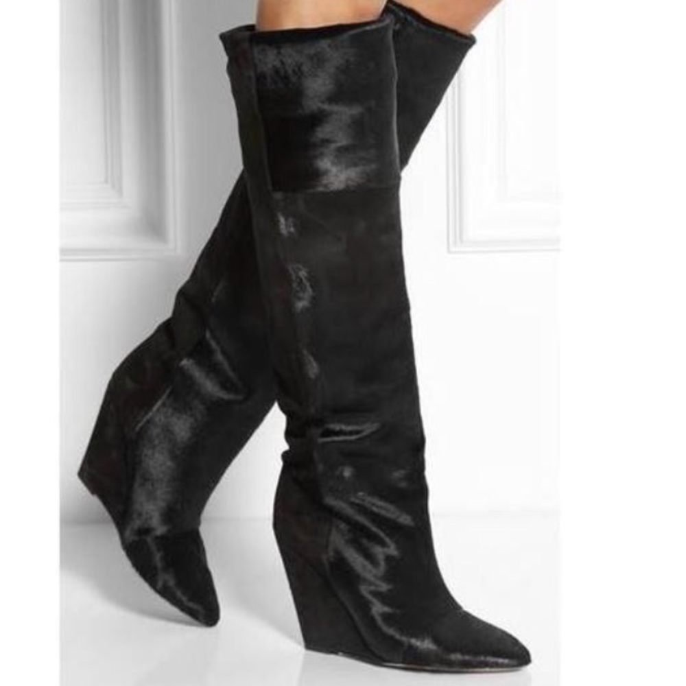 Isabel Marant Sheila Pony & Suede Knee High Boot